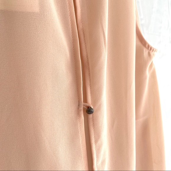 NEW Chloe K Sleeveless Top Blush Coral w Beaded Neckline & Hi Lo Hem Size Medium - Picture 5 of 13